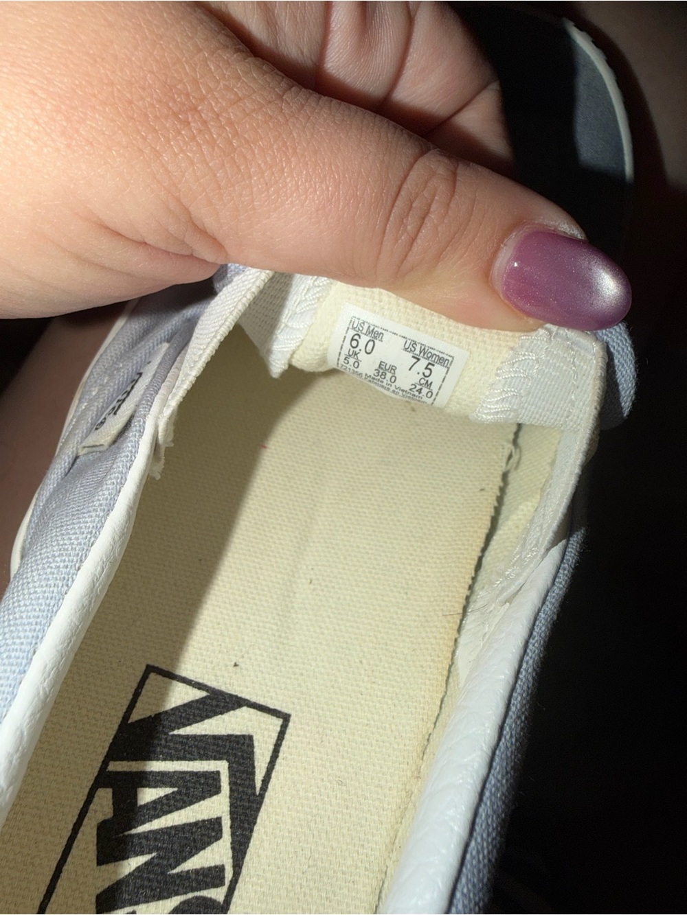 Vans Slip-On Canvas Loafers in Light Gray - Picture 3 of 3